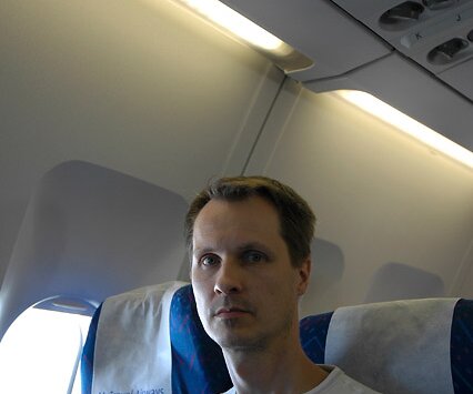 _DSC0060 Arto in the Airbus A330-300, flying to Sweden