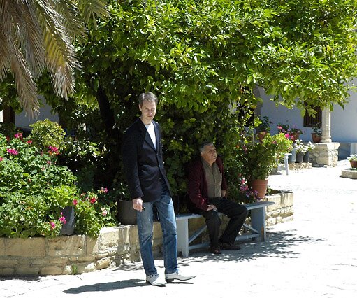 _DSC0024 Arto and cousin Gogos at the Saint Panteleimon monastery