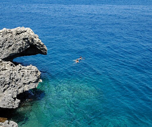 _DSC0220 Swimmer in the clear waters of Cavo Greco