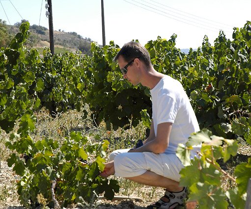 _DSC0103 Arto in a vineyard near Omodos, an area called Malia