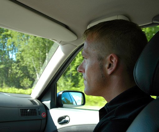 _DSC0040 Krister in the car, going to Västerås