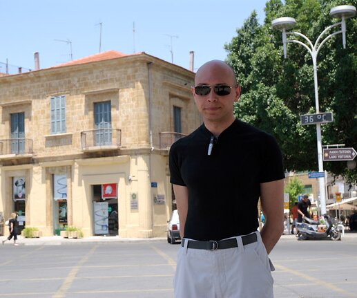 _DSC0027 Markos walking in Nicosia, 36° C.