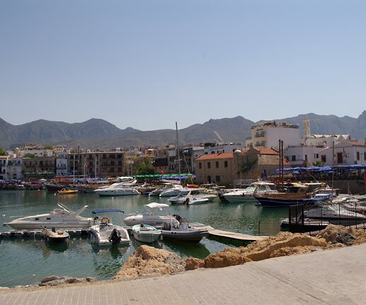 _DSC0011 Kerynia harbor. Pentadaktylos mountain range in the background.