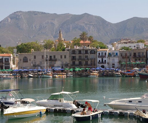 _DSC0012 Kerynia harbor. Pentadaktylos mountain range in the background.