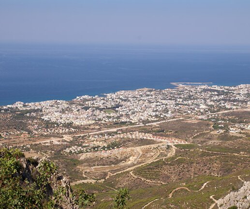 _DSC0024 View of Kerynia from St. Hilarion castle, up on the Pentadaktylos mountain.