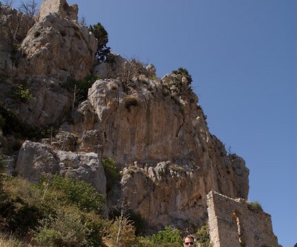_DSC0032 Arto walking up to St. Hilarion castle.