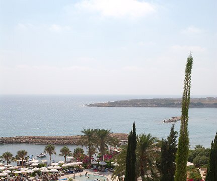 _DSC0012 View from hotel room at the beautiful [ Coral Beach Hotel ] .