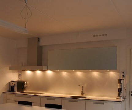 _DSC0030 View with the kitchen island to the left, lights on.