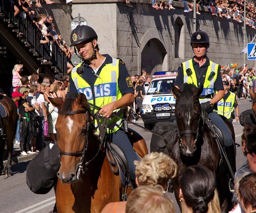 _DSC0012 Police on horses in front of the parade.