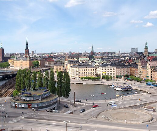_DSC0011 Stockholm, Slussen (Sluice). Traffic junction for cars, trains, boats between south of Stockholm and the old town and the lake Mälaren.