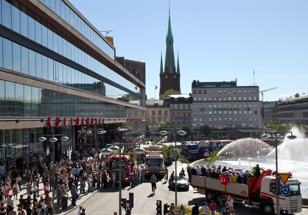 In the city A sunny day in Stockholm city.