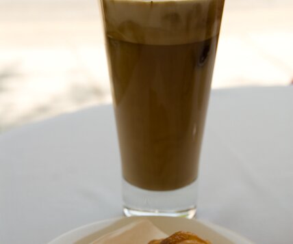 _DSC0003 frappé and croissants at Le café.