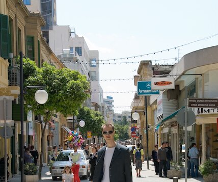 _DSC0015 Arto on Ledra street in old town Nicosia.