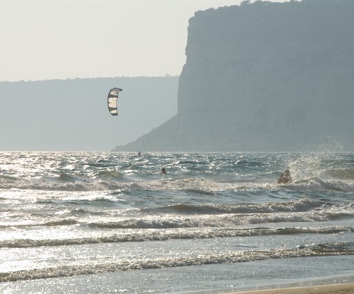 _DSC0028 A paraglider at Kourion beach.
