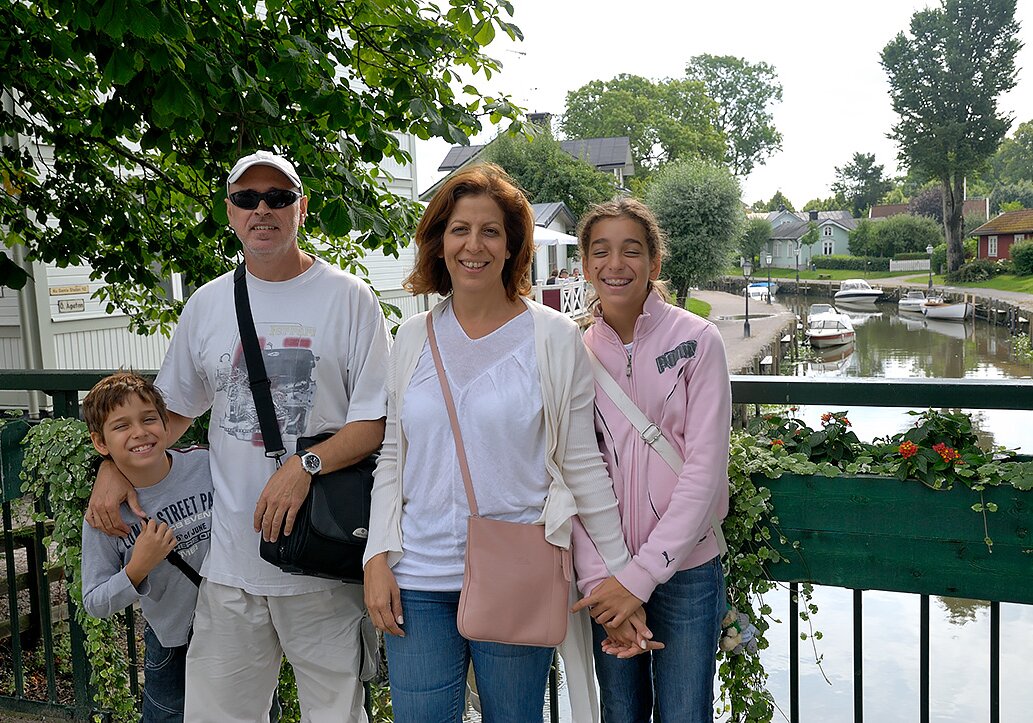 Nicos with family in Sweden