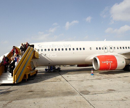 _DSC0015 Passengers leaving the aircraft at Larnaca airport.