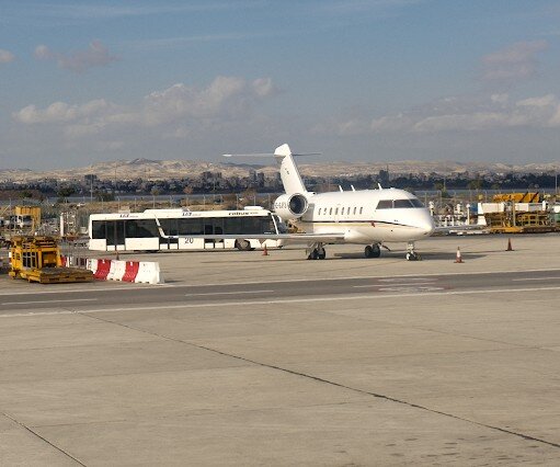 _DSC0003 A small jet at Larnaca airport.