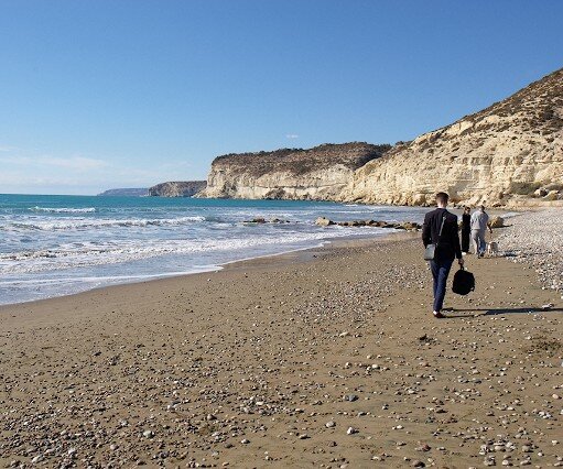 _DSC0102 Walking on the beach at Kourion.