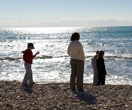 _DSC0128 Andreas, Mina, Nicos and Ingrid at Kourion beach.