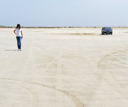_DSC0024 Ingrid walking at a salt lake near Limassol.