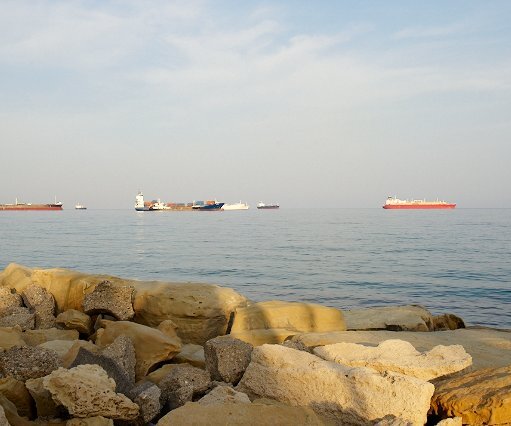 _DSC0073 Ships outside the coast of Limassol.