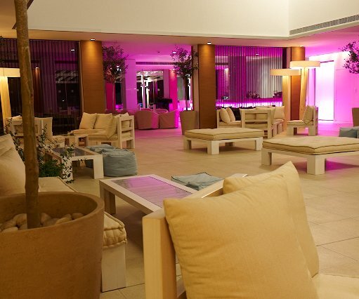 _DSC0016 The lobby at Capo Bay at night. The lobby bar in the background.