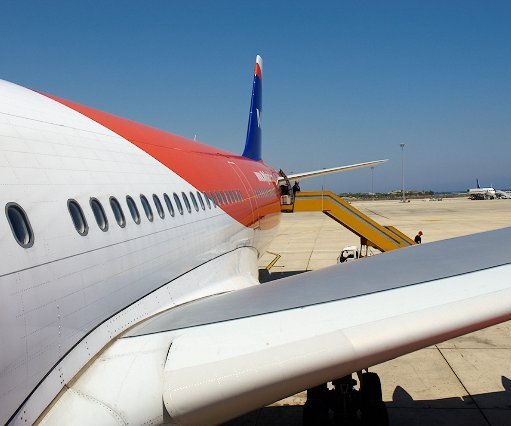 _DSC0045 Leaving the Airbus at Larnaca airport.