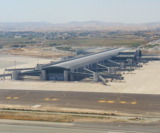 _DSC0009 The new airport terminal as Larnaca airport, as seen at take-off.