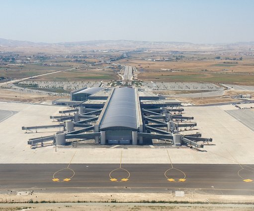 _DSC0010 The new airport terminal as Larnaca airport, as seen at take-off.