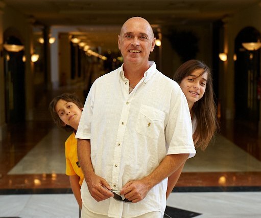 _DSC0022 Andreas, Nicos and Ingrid at Hilton hotel.