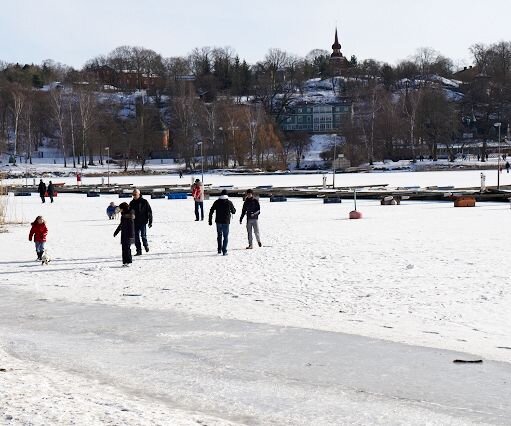 _DSC0016 Walking on the lake, Djurgården and Skansen on the opposite side.