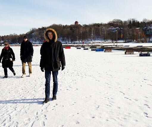 _DSC0026 Arto walking on a lake near Djurgården.