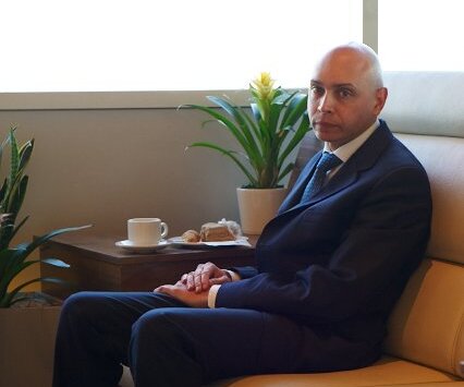 _DSC0008 Markos at the lounge at Larnaca airport.