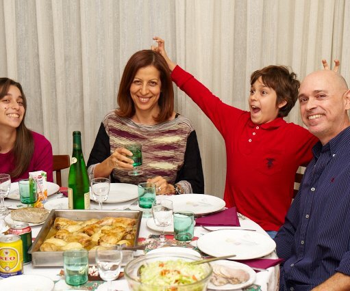_DSC0045 At the table for dinner on Christmas Eve.