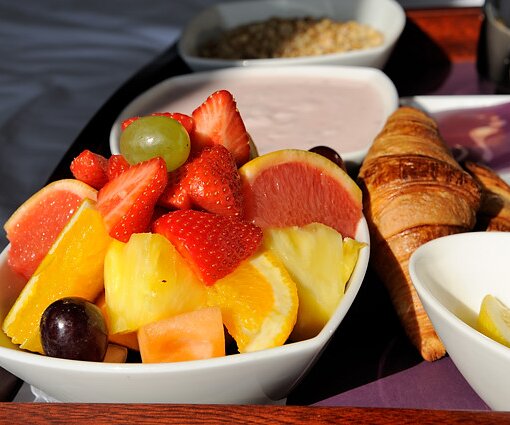 _DSC0002 Breakfast in the room at Hotel Haven.