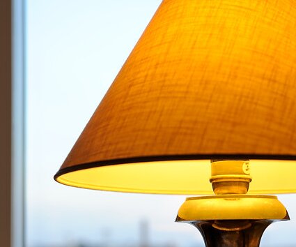 _DSC0122 Lamp by the window in the hotel room at Hotel Haven.