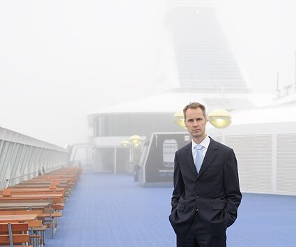 _DSC0061 Arto on board Silja Symphony, passing through fog.
