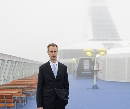 _DSC0063 Arto on board Silja Symphony, passing through fog.