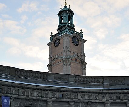 _DSC0009 At the Royal Palace, view of the bell tower of Storkyrkan.