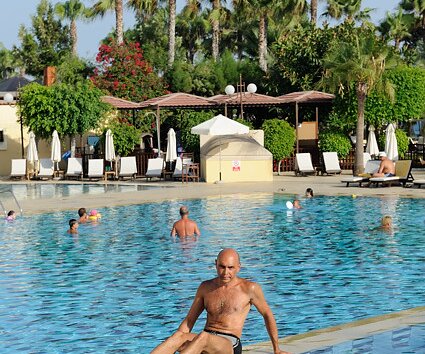 _DSC0044 Markos in the pool at Elias Beach Hotel.
