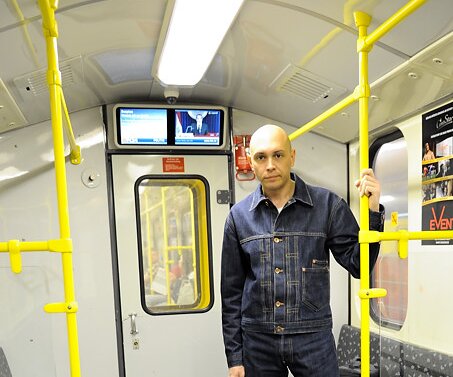 _DSC0017 Markos on the U-bahn going to Alexanderplatz.