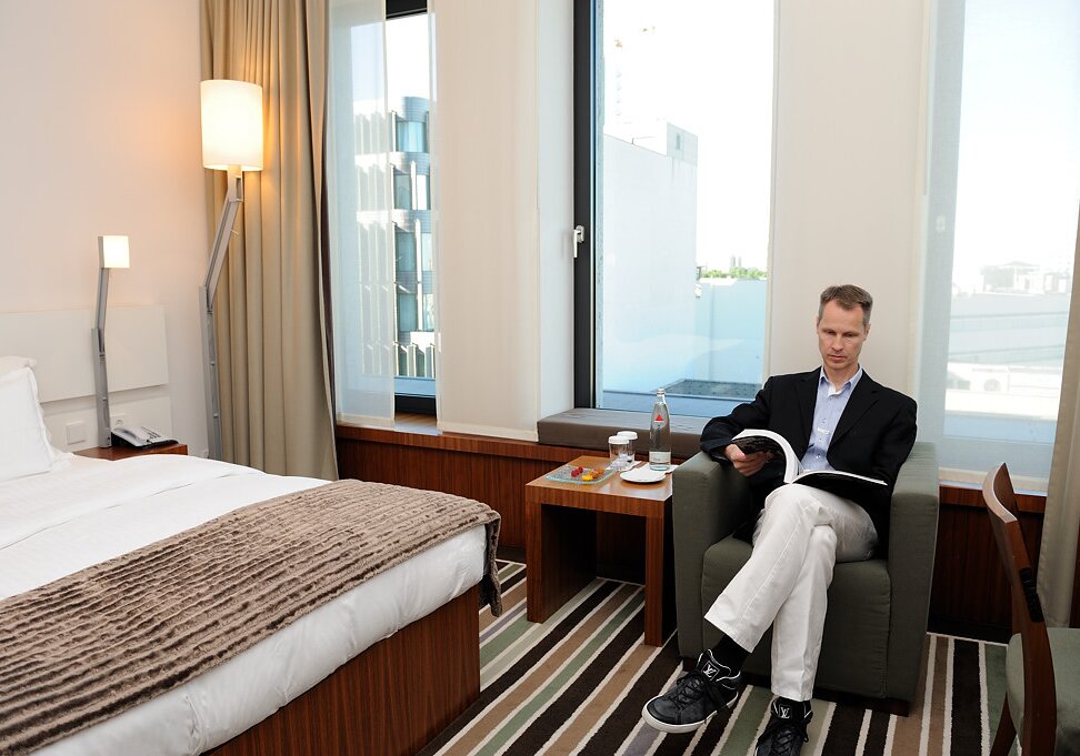At the hotel At hotel Concorde Berlin.