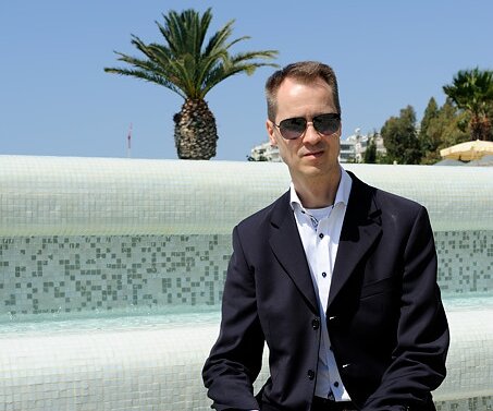 _DSC0028 Arto by the pool at the hotel in Limassol.
