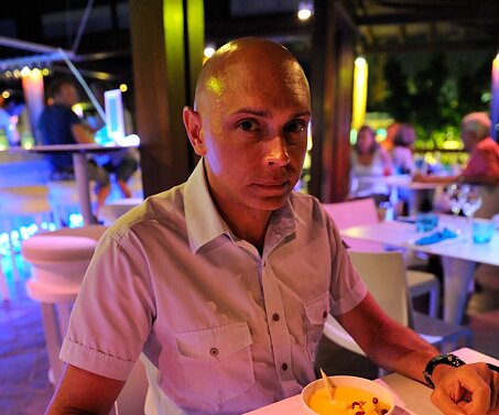 _DSC0046 Markos having dessert at the Guru.
