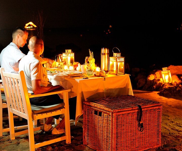 _DSC0112 Arto and Markos having a private dinner on the beach.
