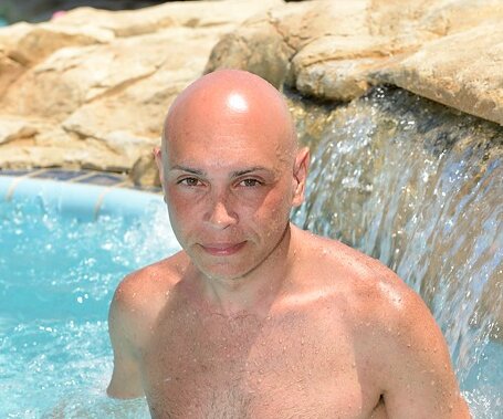 _DSC0023 Markos in the pool at Capo Bay hotel .