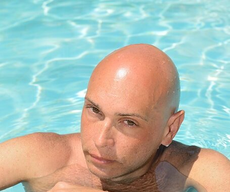 _DSC0031 Markos in the pool at Capo Bay hotel .