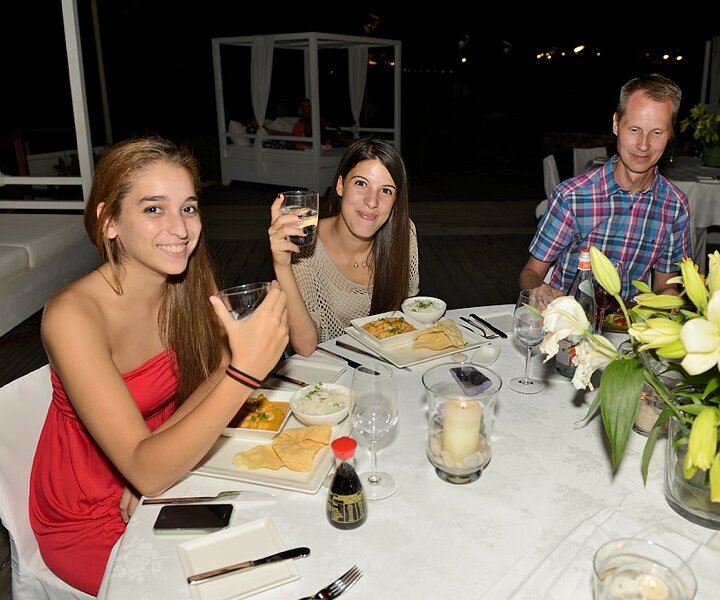 _DSC0043 Ingrid, Betty and Arto at the birthday dinner.