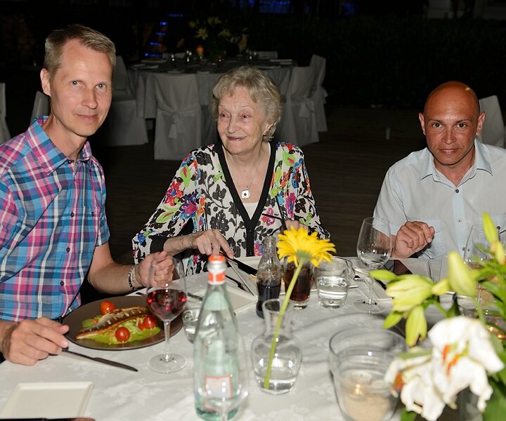 _DSC0044 Arto, Mum and Markos at the birthday dinner.