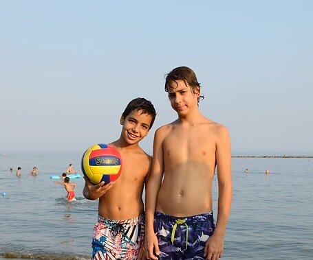 _DSC0004 Kyros and Andreas on the beach in Limassol.